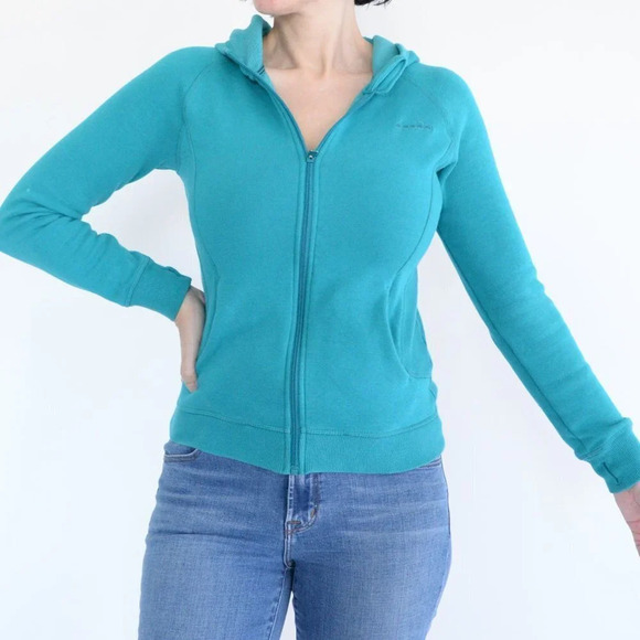 Diadora Teal Zip Up Hoodie Sweater Size Large - Picture 3 of 15